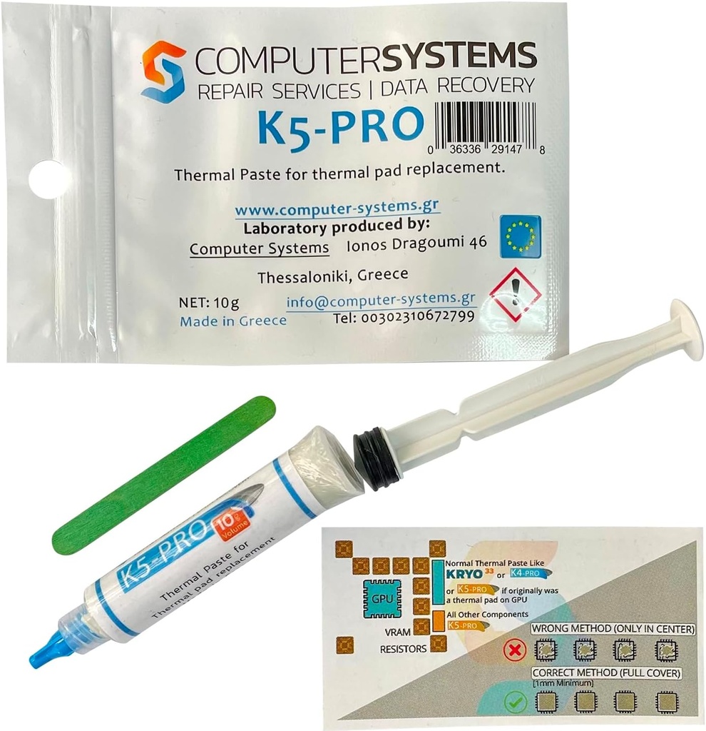 K5-PRO Syringe - 10g Thermal Paste for thermal pad replacement