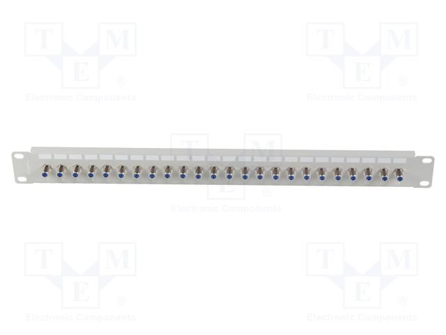 Patch panel; black; Number of ports: 24; Standard: 19"; rack 19"