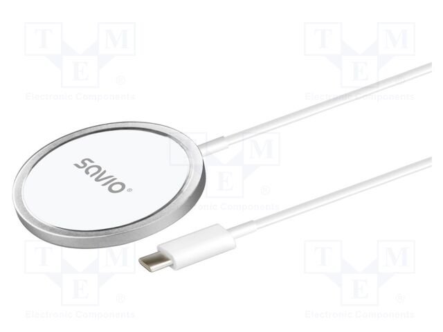 Inductance charger; white; Standard: Qi; 5÷12VDC; 15W