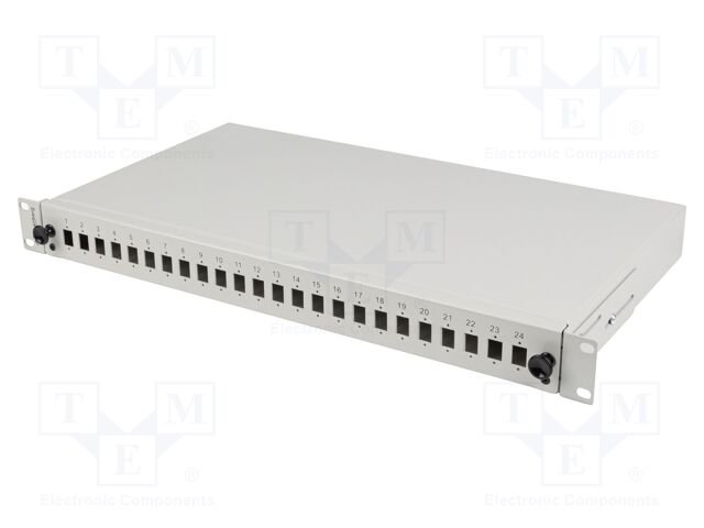 Fiber patch panel; grey; Number of ports: 24; Standard: 19"