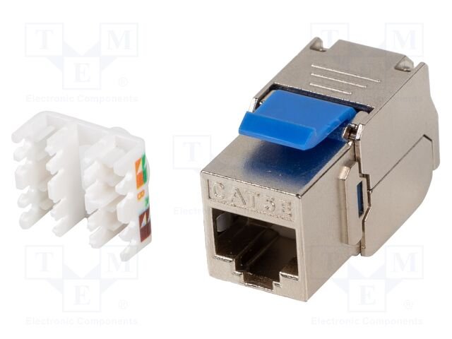 RJ45 module; silver; Cat: 5e; on cable; RJ45 socket; -10÷60°C; 57V