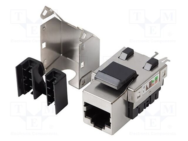 RJ45 module; silver; Cat: 6; on cable; RJ45 socket; -10÷60°C; LSA