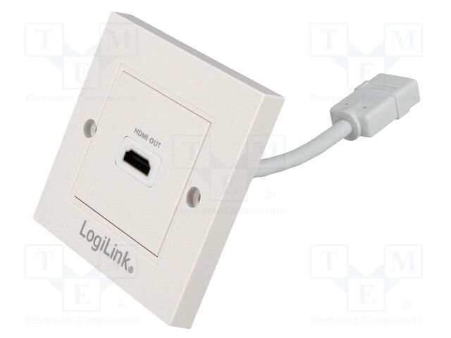 Wall socket; white; HDMI socket x2; wall mount; No.of sockets: 1