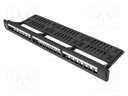 Patch panel; black; Number of ports: 24; Standard: 19"; rack 19"