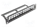 Patch panel; black; Number of ports: 12; Standard: 10"; rack 10"