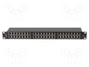 Patch panel; black; Number of ports: 48; Standard: 19"; Cat: 5e