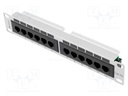 Patch panel; white; Number of ports: 12; Standard: 10"; Cat: 5e