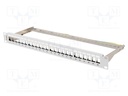 Patch panel; white; Number of ports: 24; Standard: 19"; rack 19"