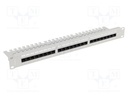 Patch panel; white; Number of ports: 24; Standard: 19"; Cat: 6a