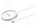 Inductance charger; white; Standard: Qi; 5÷12VDC; 15W