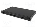 Fiber patch panel; black; Number of ports: 24; Standard: 19"; RACK