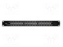 Patch panel; black; Number of ports: 24; RJ45 socket x24; RACK