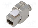 RJ45 module; silver; Cat: 5e; on cable; RJ45 socket; -10÷60°C; 57V