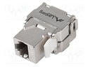 RJ45 module; silver; Cat: 6; on cable; RJ45 socket; -10÷60°C; 57V