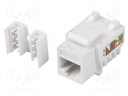 RJ45 module; white; Cat: 5e; on cable; RJ45 socket; -10÷60°C; LSA
