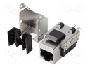 RJ45 module; silver; Cat: 6; on cable; RJ45 socket; -10÷60°C; LSA