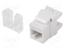 RJ45 module; white; Cat: 6a; on cable; RJ45 socket; -10÷60°C; LSA