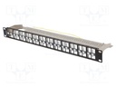 Patch panel; black; Number of ports: 48; Standard: 19"; rack 19"