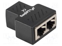 Splitter; black; RJ45 socket x3; Shielding: shielded